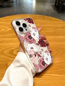 1只華麗多彩的花卉圖案透明TPU全包式手機殼，適用於iPhone - 彩色 - 查看 3