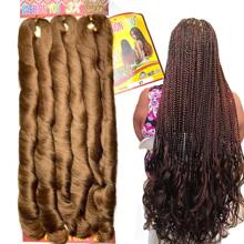 FASHION YOU Jumbo Liso Ondulado Cabelo Boho French Curl Fibra Sintética Premium 400g Para Tranças Crochet Braids - Caqui - Visão 2