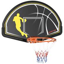 Canestro Basket per Bambini e Adulti da Indoor e Outdoor in Acciaio e PE, 110x90x70 cm, Nero e Giallo - nero - Visualizzare 3