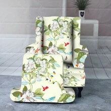 2入組印花彈性纖維軟翼椅套,可水洗、保護家具椅子滑套,底部有彈性,適用於寵物客廳辦公室家居裝飾 - 香檳色 - 查看 4