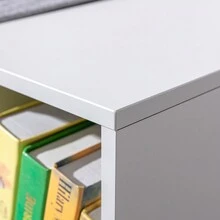 HOMCOM Kids Bookcase Shelf Storage Cabinet Unit, Living Room Sideboard W/ Six Compartments For Toys, Books - Grey - Grey - View 8