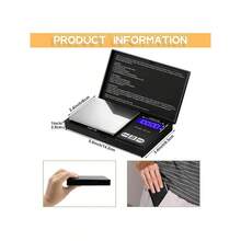 1pc Electronic Digital Scale Mini Kitchen Pocket Scale Lift-Off Lcd Display High Precision For Jewelry / Gold / Food / Weighing With Backlit Function - Black and White - View 3