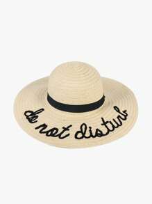 LEAJOURNO. 1pc Women's Sun Hat With Wide Brim, Korean Style, Beach Vacation Essential, Net Celebrity Style, Fresh And Versatile - Khaki - View 3