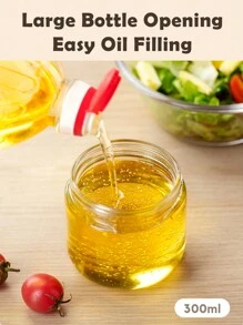 1入組300毫升廚房油瓶，橄欖油瓶和油噴霧器，易於清潔，健康的油噴霧器烹飪用，適用於沙拉，燒烤，空氣炸鍋 - 白色 - 查看 4