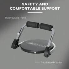 HOMCOM Abs Trainer, Ab Crunch Machine, Foldable Abdominal Trainer, Core Fitness & Whole Body Exercise Equipment For Home Gym - Black - View 5