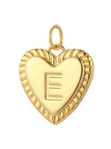 Magic Fish 1 件镀金铜质首字母心形吊坠