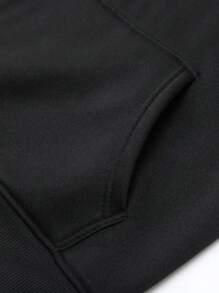 Sudadera con capucha casual y deportiva con bolsillo canguro  con estampado de calavera de conejo - Negro - Ver 3