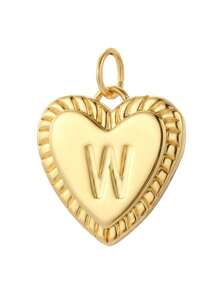 Magic Fish 1 件镀金铜质首字母心形吊坠