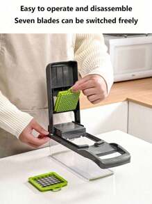1 套切菜機,多功能高效馬鈴薯切片機切碎機,家用便攜式廚房切菜機