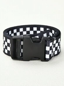 Adjustable Rainbow & Checkerboard Buckle Belt, Black Fall, Autumn, Halloween