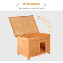 PawHut Cuccia per Cani Impermeabile da Esterno in Legno di Abete, 82 x 58 x 58cm