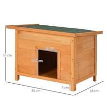 PawHut Cuccia per Cani Impermeabile da Esterno in Legno di Abete, 82 x 58 x 58cm
