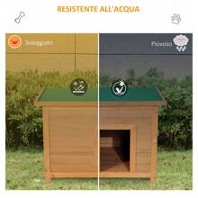 PawHut Cuccia per Cani Impermeabile da Esterno in Legno di Abete, 82 x 58 x 58cm