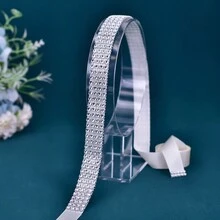 時尚閃亮的新娘腰帶,豪華亮片婚禮派對禮服腰帶 - 彩色 - 查看 3