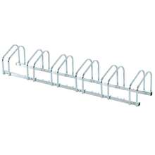 HOMCOM Rastrelliera Portabiciclette Parcheggio per 6 Biciclette in Acciaio, 179x33x27 cm, Argento - Argento - Visualizzare 3