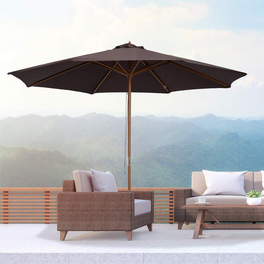 Outsunny Outdoor Umbrellas - Coffee Brown - View 1