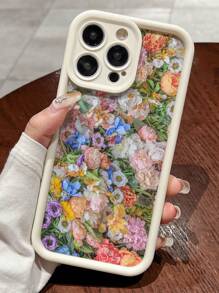 Floral Summer 1pc High Bamboo White Colorful Flower Pattern Phone Case Compatible With IPhone 11/12/13/14 Pro Max/15