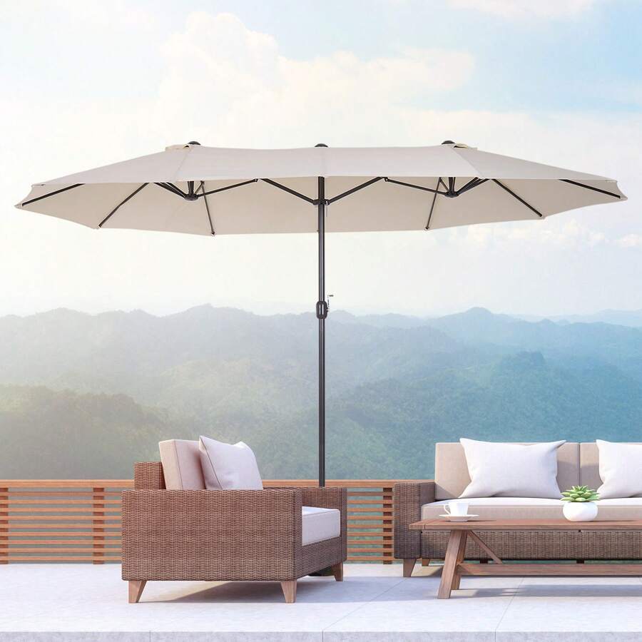 Outsunny Outdoor Umbrellas - Beige - View 1