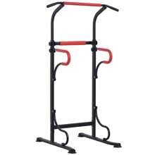 HOMCOM Pull Up Station With Dip Station And Push-Up Stand, Height Adjustable Power Tower, Free Standing Pull Up Bar For Home Gym
