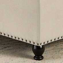 Oversized Storage Ottoman,Large Square Ottoman Bench With Storage,Tufted Sofa Ottomans Storage Footstool,Mid Century Modern Coffee Table With Nailhead Trim For Living Room. - Beige - View 5