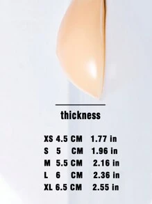 1件矽膠假乳房假體,用於乳房增大,可插入胸罩 - 杏色 - 查看 7