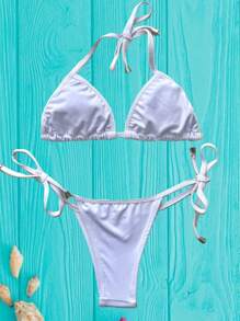 Young Girls Bikini Sets - 白色 - 查看 2
