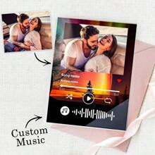 1個您照片的個性化飾板,定製音樂亞克力版,定制照片牌,玻璃藝術相冊封面,特製獨特禮物適合她/他,適用於情人節、母親節、父親節、生日、週年紀念、畢業、婚禮、聖誕節 - 樣式 3 - 查看 3