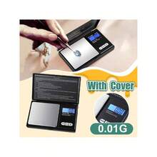 1pc Electronic Digital Scale Mini Kitchen Pocket Scale Lift-Off Lcd Display High Precision For Jewelry / Gold / Food / Weighing With Backlit Function - Black and White - View 5