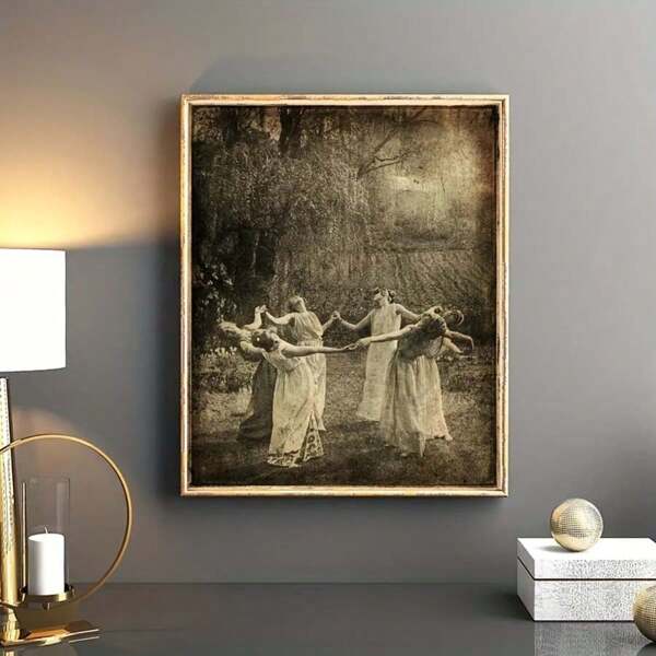 1pc/Set Vintage Canvas Print Poster, Gothic  Canvas Wall Art, Artwork Wall Painting For Bathroom Bedroom Office Living Room Wall Decor,Without Frame