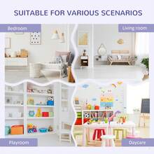 HOMCOM Kids Bookcase Shelf Storage Cabinet Unit, Living Room Sideboard W/ Six Compartments For Toys, Books - Grey - Grey - View 3