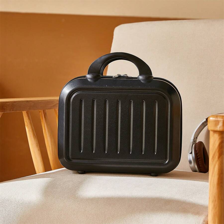 1 个便携式化妆包，带手柄的旅行洗漱包，多功能化妆包 1 个旅行便携式大容量化妆收纳包，复古轻便随身行李箱密码旅行手提箱小巧轻便收纳化妆包儿童学生生日礼物新款时尚行李箱母箱手提包 14 英寸多功能便携式小箱单肩包女潮流洗漱包，小包行李箱手提行李假期蜜月游轮学校男士女士学生情侣 - 黑色 - 查看 1