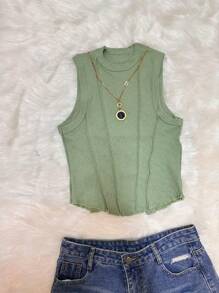 Women Tank Tops & Camis - 青碧色 - 查看 1