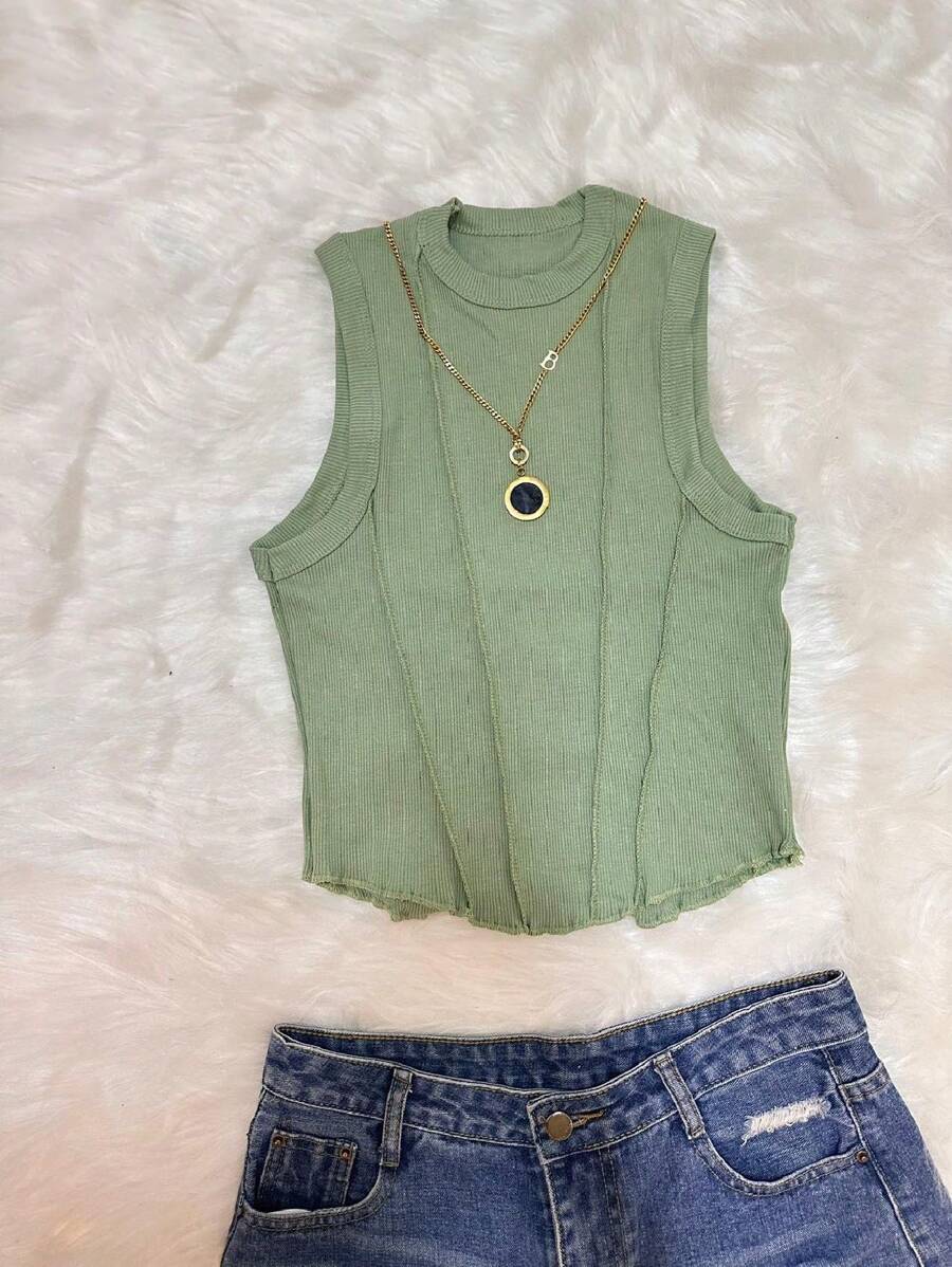 Women Tank Tops & Camis - 青碧色 - 查看 1