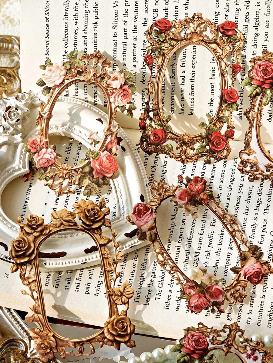 10 cái Dập nổi Xu hướng: Cắt giảm Hoa Khung trang trí Giấy chất liệu Thủ công mỹ nghệ Đối với DIY Làm sổ lưu niệm , Retro Đồ trang trí - Nhiều màu - Xem 1