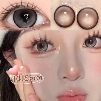 Lentes de contacto de color natural de 2 piezas/caja, reemplazo anual, disfraz de Halloween y cosplay, encantadora y dulce, con receta idéntica de miopía, talla Azul Enchantress