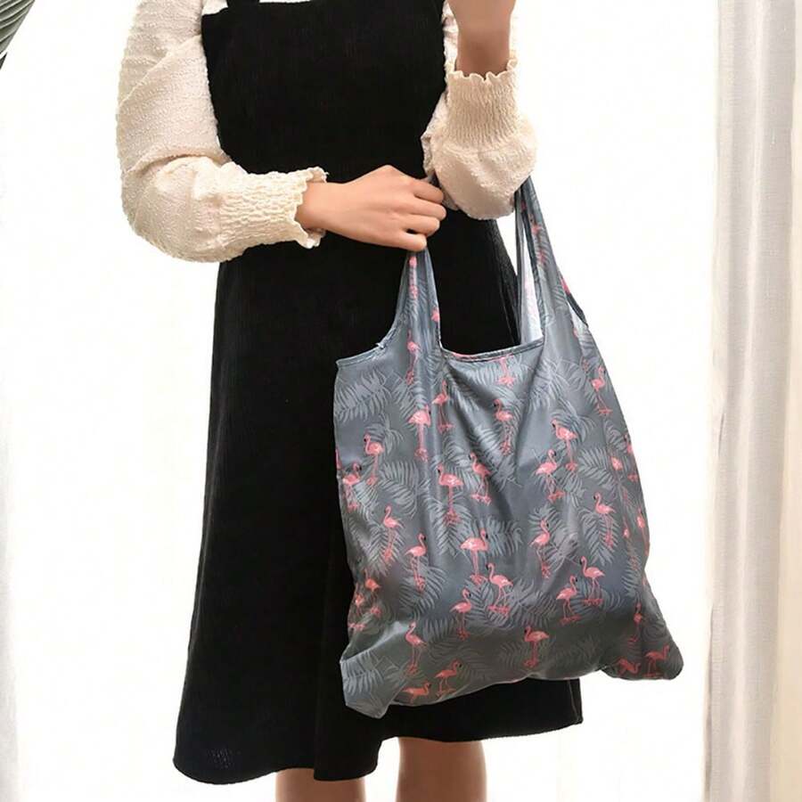 4 CÁI/2 CÁI/1 CÁI Kích thước lớn Sành điệu Thiết kế Chim hồng hạc Mãnh liệt Cầm tay Có thể tái sử dụng Oxford Túi mua sắm Đối với Siêu thị , Gấp lại - Nhiều màu - Xem 1