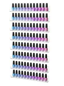 8pcs 12-Inch Clear Acrylic Nail Polish Rack, Wall-Mounted Nail Polish Storage Box And Display Shelf - Clear - View 10