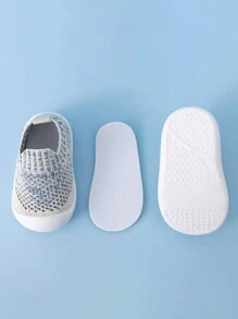 1pair Unisex Toddler Soft Non-Slip Mesh Breathable Walking Shoes For Summer