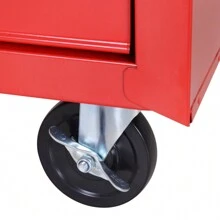 DURHAND 5 Drawer Roller Tool Cabinet Storage Box Workshop Chest Garage Wheeling Trolley W/ Handle - Red - Red - View 6