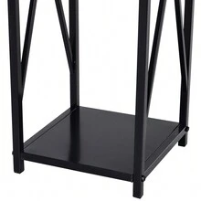 Outsunny Portalegna da Interno ed Esterno Salvaspazio in Metallo con Paletta, Scopino, Attizzatoio e Pinza, 34x34x111cm, Nero - nero - Visualizzare 8