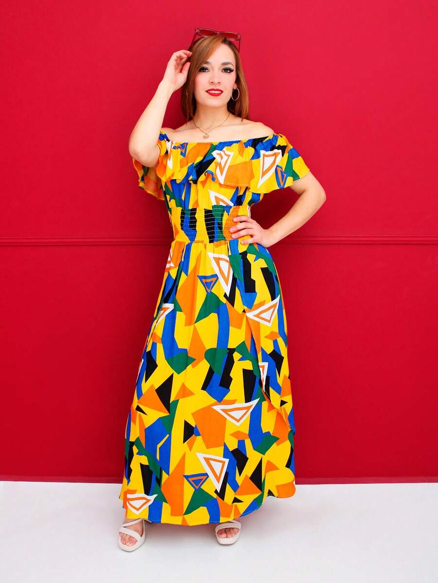 Peasant Maxi Dress - Ginger - View 1