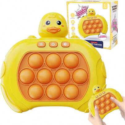 Fidget Toy Electronico Fast Push Game, Pop Fast Push Game Favores de Fiesta para Aliviar El Estrés para Niños, Adolescentes y Adultos, Pato Amarillo pequeño