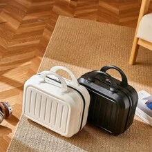 1 个便携式化妆包，带手柄的旅行洗漱包，多功能化妆包 1 个旅行便携式大容量化妆收纳包，复古轻便随身行李箱密码旅行手提箱小巧轻便收纳化妆包儿童学生生日礼物新款时尚行李箱母箱手提包 14 英寸多功能便携式小箱单肩包女潮流洗漱包，小包行李箱手提行李假期蜜月游轮学校男士女士学生情侣 - 黑色 - 查看 5