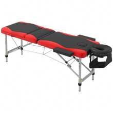 HOMCOM Foldable Massage Table Professional Salon SPA Facial Couch Bed - Red - View 4