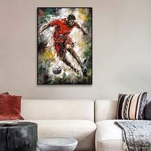 1 件足球运动员、足球明星、艺术海报、印刷品、墙壁艺术、现代家居装饰、装饰画、壁纸、金属、礼物，适用于客厅/卧室/房间/餐厅/健身房/酒吧/俱乐部/咖啡厅/办公室/浴室/家居，无框架 - 足球運動 - 查看 7