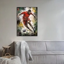 1 件足球运动员、足球明星、艺术海报、印刷品、墙壁艺术、现代家居装饰、装饰画、壁纸、金属、礼物，适用于客厅/卧室/房间/餐厅/健身房/酒吧/俱乐部/咖啡厅/办公室/浴室/家居，无框架 - 足球運動 - 查看 2