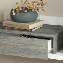 HOMCOM Mobile da Ingresso 2 in 1 con Specchio da Parete 75x3.5x75 cm e Cassetto 75x30.5x20 cm, Set da Ingresso in MDF e Vetro, Grigio e Bianco - Bianco - Visualizzare 9