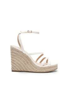 Women's Wedge Sandals Strappy Espadrille Platform Open Toe Dressy Summer Comfortable Cushioned Insole  Ankle Strap Buckle Sandals - trắng - Xem 9