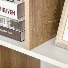 HOMCOM Libreria a Parete Moderna in Legno, Libreria Scaffale a 8 Ripiani per Soggiorno e Camere, Rovere e Bianco - Beige - Visualizzare 9