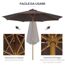 Outsunny Outdoor Umbrellas - Coffee Brown - View 4